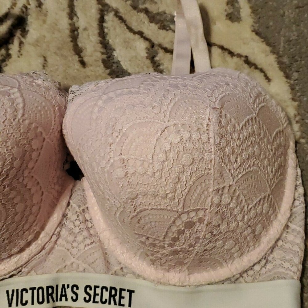 VICTORIA'S SECRET Gray Crochet Lace Logo Band GW2 - Picture 3 of 8